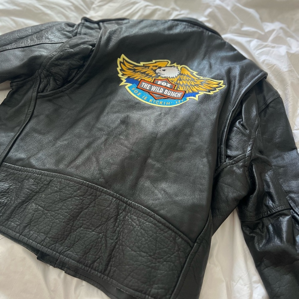 Vintage FOX Leather Jacket with Patch - Picture 8 of 8